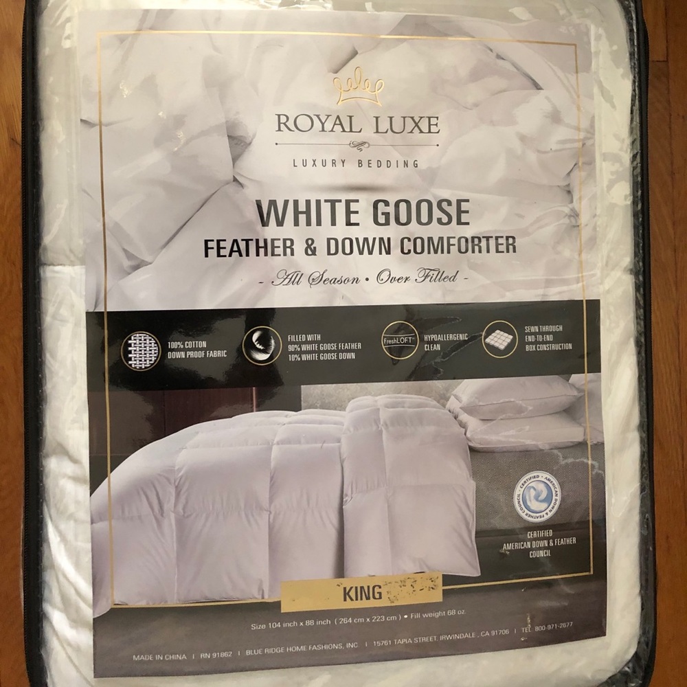 Royal Luxe White Goose Feather & Down Comforter